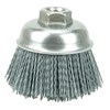 Weiler 3-1/2" Nylox Cup Brush .035/180SC Crimped Fill 5/8"-11 UNC Nut 14413